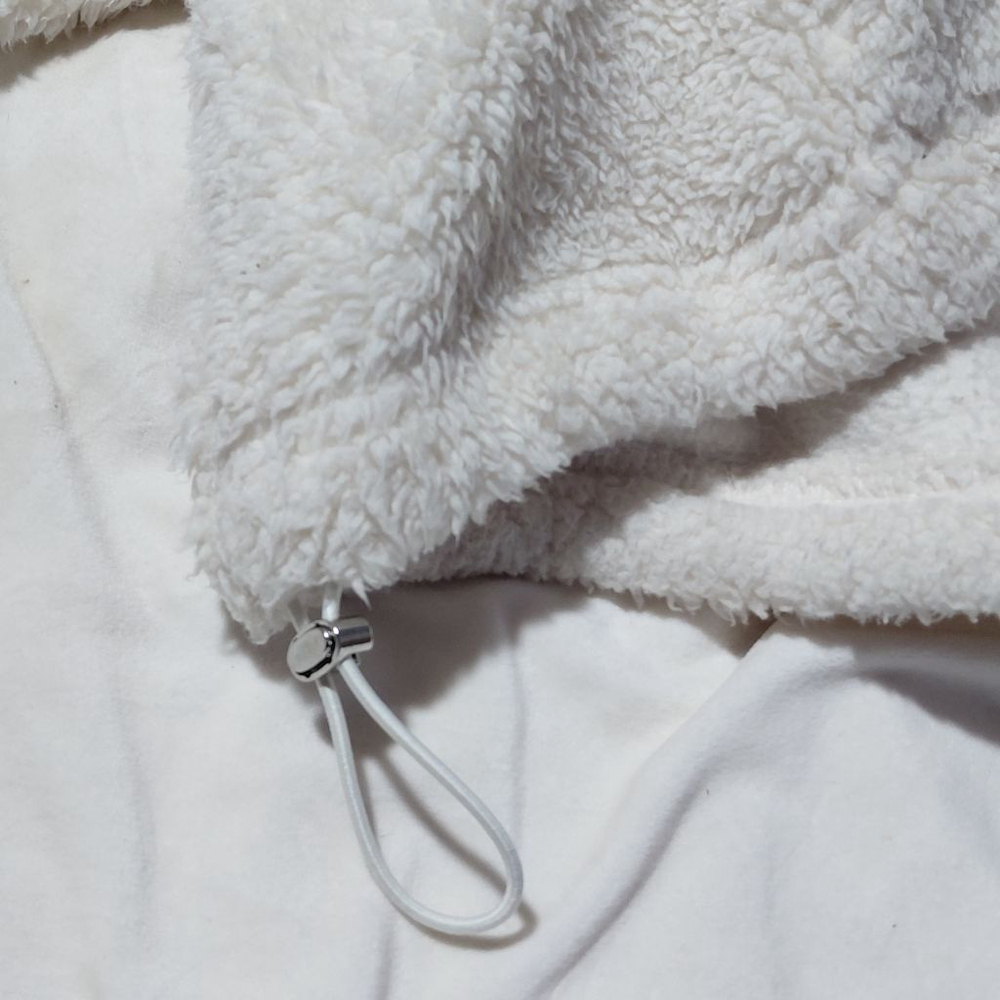 Women's Calvin Klein White Sherpa Hoodie M - Picture 7 of 8